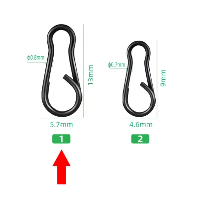 40pcs Quick Change Clips Carp Fishing Snap Duo Lock Snap Fishing Swivel Rigging Link Stainless Steel Fishing Accessories