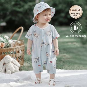 UIN BABY | Bộ Đồ Sơ Sinh Tay Ngắn Cảm Giác Mát Lạnh Từ Bông Tre