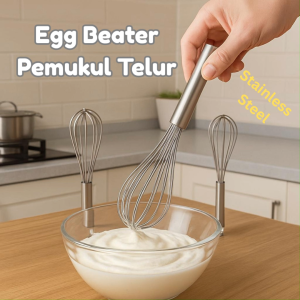 Pemukul telur stainless steel/Egg beater stainless steel 10"/12"/14" inchi