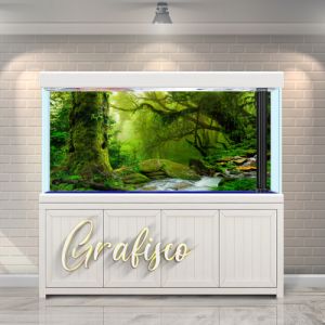 Stiker Background Aquarium Motif Hutan Forest