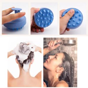 Bàn Chải Gội Đầu Bằng Silicon Với Lược Massage Da Đầu - Dụng Cụ Chải Tóc Toàn Thân Cho Tiệm Làm Tóc - Chất Liệu Nhựa