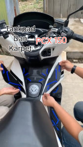 Dozeuscka Karpet Tankpad Premium Karet untuk PCX 150 - Pelindung Tank Motor Stylish Warna Merah/Hitam/Pink