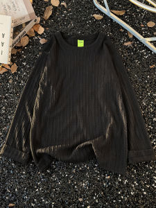 เสื้อยืดคอกลมแขนยาวหลวมๆ ลำลองสำหรับผู้ชาย ฤดูใบไม้ร่วง 2025 ผ้าฝ้ายระบายอากาศได้ดี สวมใส่สบาย ปกติ