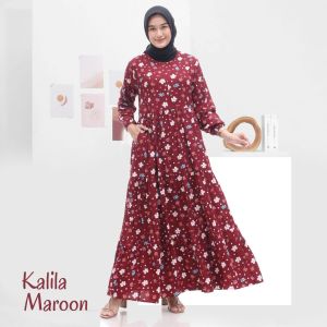 Dress Kalila / Gamis Rayon Premium / Ukuran Standar dan Jumbo
