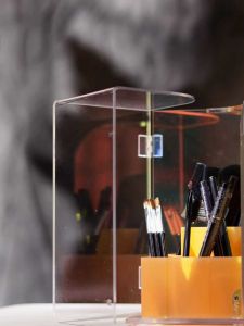 Colorful Dustproof Acrylic Makeup Brush Storage Box Desktop Organizer Cosmetic Brush Holder Bedroom Storage Solution