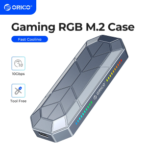 ORICO | ORICO RGB M2 SSD Enclosure M.2 NVME Solid State Drive Case 10Gbps SSD Box Cool for Game Style Computer Accessories