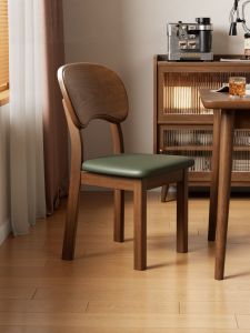XIANGNANSONG | Walnut Upholstered Solid Wood Chair