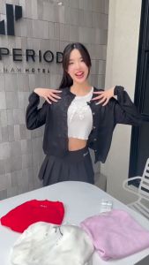 ppitchy.shop - Thinny Cardigan เสื้อคลุมงานเกาหลี ดีเทลปักโบว์ มี 4 สี