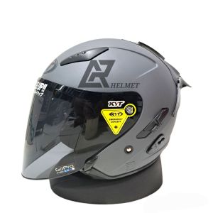 paket ganteng helm KYT GALAXY FLAT R Gorila grey matt