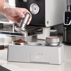 BINCOO Coffee Tamper Base Set Grounds Knocking Bucket Storage Base Coffee Machine Handle Bracket Tamper Powder Distributor Set Coffee Utensils 51/58MM