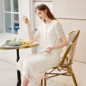 XIANGYING | French Style Lace Dress Set Two Pieces