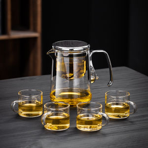Heat Resistant Magnetic Tea Set Elegant Glass Inner Vessel Separate Tea Water for Steeping Loose Leaf Tea Lazy Persons Tool