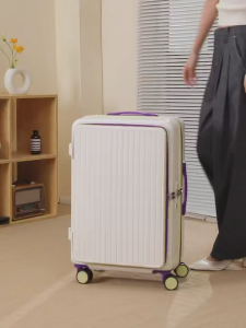 กระเป๋าเดินทางสไตล์ญี่ปุ่น 20/26 นิ้วพร้อมช่องชาร์จ USB ด้านหน้าเปิดพื้นที่สะดวกสำหรับขึ้นเครื่อง