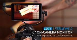 FEELWORLD LUT6 6 Inch 2600nits HDR 3D LUT Touch Screen DSLR Camera Field Monitor with Waveform VectorScope Histogram 4K HDMI Input Output 1920X1080 IPS Panel