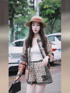 New Chinese Style Summer Womens Fashion Sun Protection Top Bottom Set High Sensation National Trend Short Pants Outfit