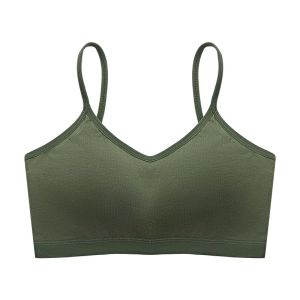 Sports Bra Womens Thin No-Wire Sports Bra Integrated Wrap Chest Vest Style One-Piece Bra Casual Sportswear Full Cup
