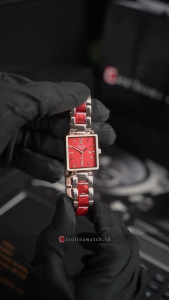 Jam Tangan Wanita Alexandre Christie Passion AC 2B80 LDBRGRE Red Dial Rose Gold Dual Tone Stainless Steel Strap