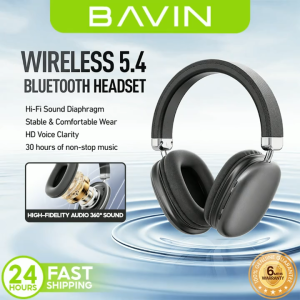 BAVIN BH55 Wireless 5.4 Bluetooth Earphone Headphone w/ High-Fidelity Audio 360° Sound Compatible for SD Card & AUX