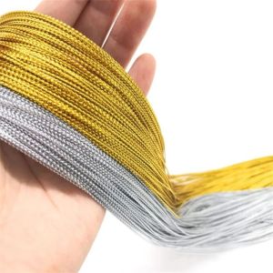 100m 1mm Rope Gold Silver Cord Gift Packaging String Metallic Jewelry Thread Cord Tag Line Bracelet Making Labels Mark Lanyard