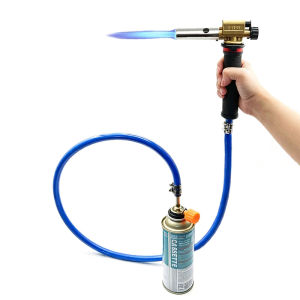 Portable Electronic Ignition Butane Propane Welding Torch with 2m Hose for Soldering BBQ and Outdoor Work