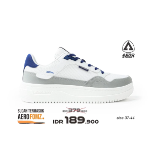 Aerostreet 37-44 Maximo Putih Abu Muda Biru Tua - Sepatu Sneakers Casual