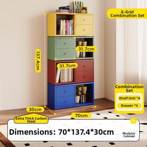 MEISD | Retro Vibrant Color Multi-Functional Storage Shelf Steel Cabinet