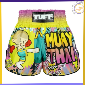 TUFF TUF-RMS105-MTC The Savage Boy Muay Thai Boxing High-Cut Retro Style Shorts