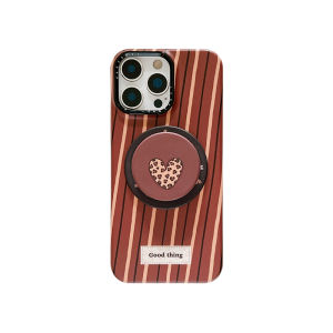 UFULL Magnetic Absorption Frosted Hard Shell Case for Apple iPhone 17 pro Max Leopard Heart Pattern Womens Style Stand Cover