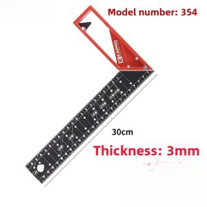 KAPRO Stainless Steel Right Angle Triangle Ruler 45 Degree 90 Degree Woodworking Ruler Marking Steel Ruler Line Drawing Angle