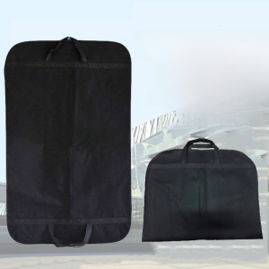 Black Non-Woven Fabric Suit Dust Cover Garment Storage Hanging Bag Wardrobe Organizer Pure Color Taiwanese Style Clothing Bag