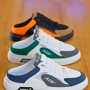 Half Slippers Mules Canvas Sneakers for Men Korean Style