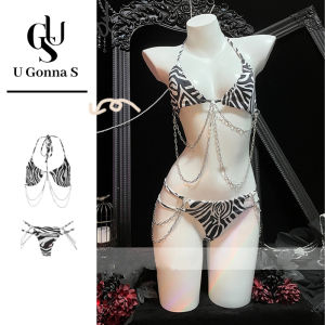 Đồ Lót Phụ Nữ quần áo ngủ gợi cảm thiết lập không tay Bikini v-cổ đàn hồi flain FAHION 2024 thiết kế mới U Gonna S