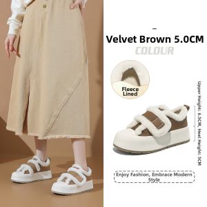 Josiny | Plush Lined Magic Tape Warm Fluffy Shoes Casual Shoes