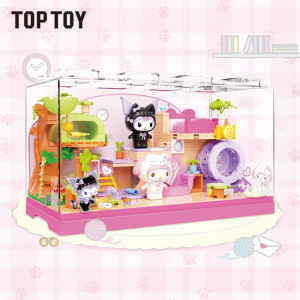 TOPTOY Sanrio Family Kawaii Assembly Toy Blocks Leisure Time Decoration Gifts for Girls Magnetic Snap Together Building Blocks