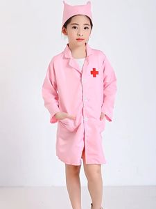 Role Play Kids Doctor Costume Lab Coat for Kids White Gown Nurse Uniform Toy