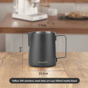 MONGDIO | Professional Stainless Steel Espresso Latte Art Cup with Pointed Spout