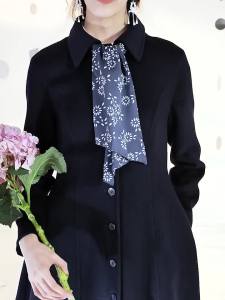 100% Wool Vintage Long Double Face Coat with Scarf
