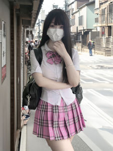 Yess Fantastic Cherry Blossom Color Plaid Skirt Original Authentic Skirt Pleated Skirt Womens Summer JK Uniform Skirt