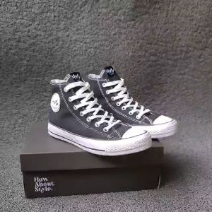 Obral Sepatu Hawn Varo High Hitam Putih Kanvas 36-43 Sepatu Sekolah Sepatu Kerja Keren