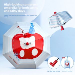 Thickened Large Size Childrens Umbrella Sunshade Rainproof Foldable UV Protection Sun Umbrella for Girls Students