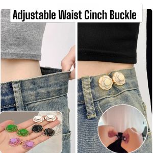 Womens Adjustable Waist Cinch Buckle Tightening Button Removable Button