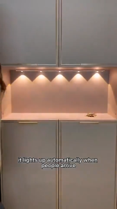 Motion Sensor LED Cabinet Light Rechargeable USB Wireless 3 Color Dimmable Paste Night Light for Bedroom Wardrobe