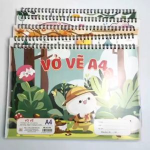 Vở vẽ gáy lò xo Minh Châu A4 20 tờ định lượng 100gsm
