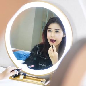 [SG Seller]Makeup Mirror led tabletop with lamp mirror intelligent makeup table-top makeup bedroom makeup makeup mirror