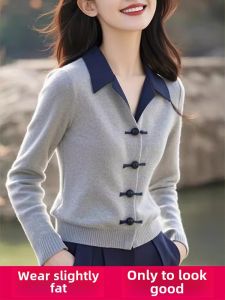 Autumn Winter plus Size Knitted Base Shirt Womens Regular Fit V Neck Long Sleeve Casual Office Wear Button Detail Slimming Top