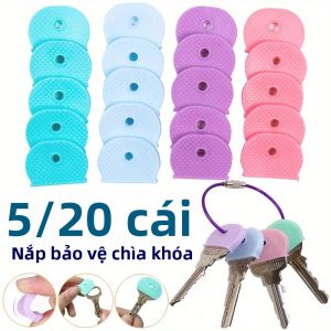 5-20 Chiếc Nhiều Màu Nắp Phím Silicon Có Bộ Móc Khóa Mã Màu Thẻ Chìa Khóa Cửa Đa Năng Bảo Vệ Có Để Nhận Dạng Dễ Dàng