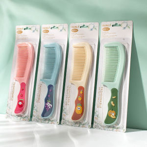 Cute Cartoon Anti-Static Wide Tooth Hair Comb Portable Stylish Hairdressing Comb for Students Girls Long Hair Travel Friendly
