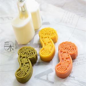 New Year Chinese Style Hand Press Mold Green Bean Cake Lock Shape Plastic Pastry Mooncake Mold Kitchen Baking DIY Tools