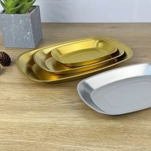Outdoor dishes American Creative stainless steel tableware Western steak plate bowl