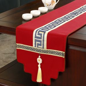 Modern New Chinese Style Table Flag Zen Classical Living Room Dining Table Tea Table Cover Luxury TV Cabinet Bed Flag